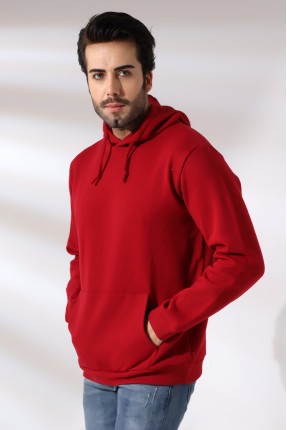 Şardonlu Kapüşonlu Sweatshirt 19125 BORDO