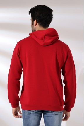 Şardonlu Kapüşonlu Sweatshirt 19125 BORDO