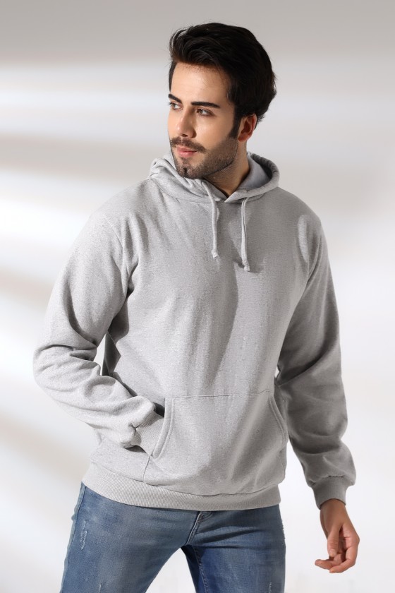 Şardonlu Kapüşonlu Sweatshirt 19125 GRİMELANJ