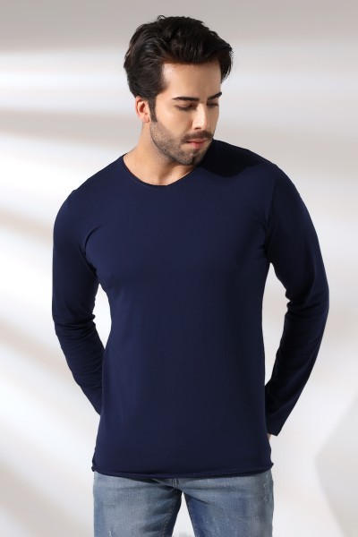 Compact Penye Likralı Regular Fit Uzun Kol Pis V Yaka T-Shirt 19698 LACİVERT Compact Penye Likralı Regular Fit Uzun Kol Pis V Yaka T-Shirt 19698 LACİVERT