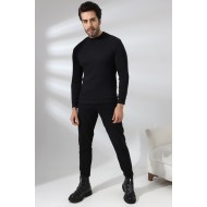 Yarım Balıkçı Kaşkorse Sweatshirt 20362 SİYAH