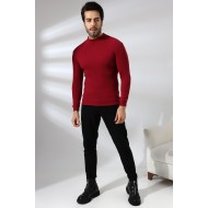 Yarım Balıkçı Kaşkorse Sweatshirt 20362 BORDO