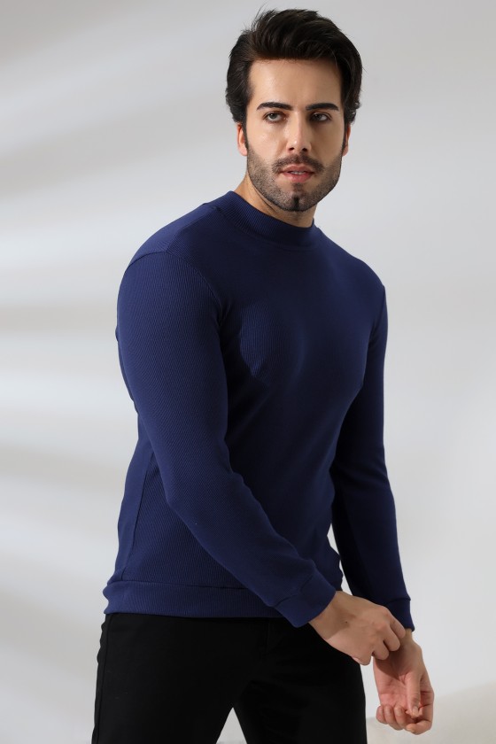 Yarım Balıkçı Kaşkorse Sweatshirt 20362 LACİVERT