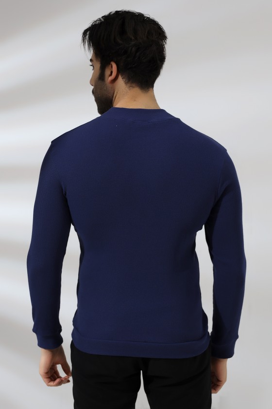 Yarım Balıkçı Kaşkorse Sweatshirt 20362 LACİVERT