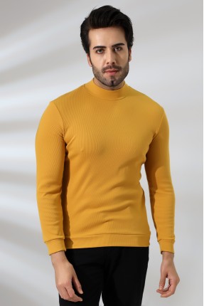 Yarım Balıkçı Kaşkorse Sweatshirt 20362 HARDAL