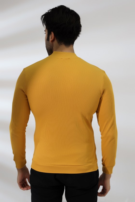 Yarım Balıkçı Kaşkorse Sweatshirt 20362 HARDAL