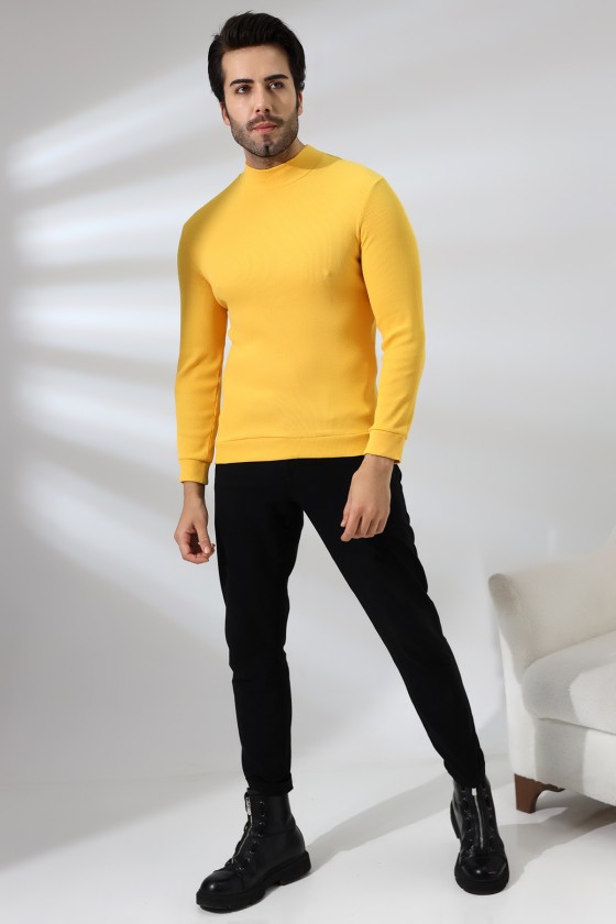 Yarım Balıkçı Kaşkorse Sweatshirt 20362 SARI