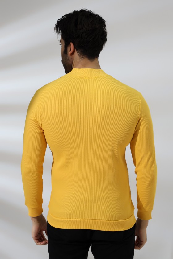 Yarım Balıkçı Kaşkorse Sweatshirt 20362 SARI