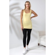 Kadın Karyokalı Uzun Basic Pamuklu Esnek Atlet 19055 AÇIK SARI