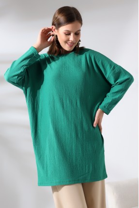 Bürümcük Kumaş Salaş Tunik 21124 BENETTON YEŞİLİ