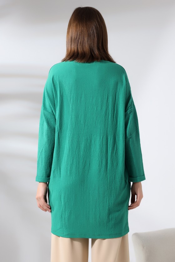 Bürümcük Kumaş Salaş Tunik 21124 BENETTON YEŞİLİ