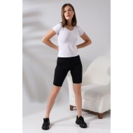 Pis V Yaka Penye Kompakt Likralı Kısa Kol Cepli Basic T-Shirt 21065 BEYAZ