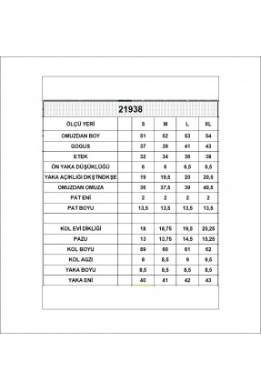 Düğmesiz Gömlek Yaka Uzun Kol Basic Kadın T-Shirt 21938 SAKS