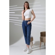 Düşük Kol Fitted Vücuda Oturan Bisiklet Yaka Kadın Basic Crop T-Shirt 21932 EKRU