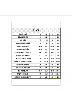 Elastik Yüksek Belli Desenli Kumaş Kadın Salaş Pantolon 21959 KAHVE
