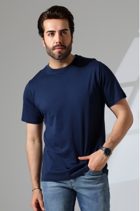 Erkek 3'Lü Paket Comfort Fit %100 Pamuk Penye Kompakt T-Shirt 31751 SİYAH-BEYAZ-LACİVERT