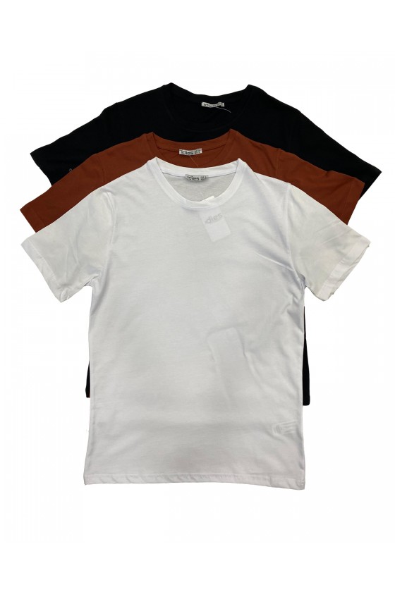 Erkek 3'Lü Paket Comfort Fit %100 Pamuk Penye Kompakt T-Shirt 31751 SİYAH-BEYAZ-TABA