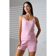 Fitilli İp Askılı Şortlu Takım 21789 PEMBE