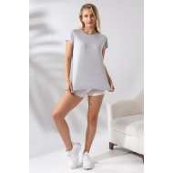 Salaş Bisiklet Yaka T-Shirt 21256 GRİMELANJ