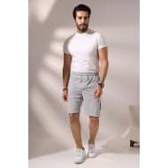 Erkek Cepleri Fermuarlı Kargo Cepli Şort 21526 GRİMELANJ