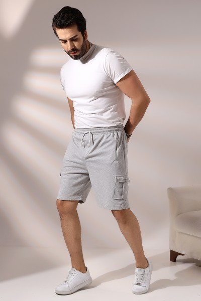 Erkek Cepleri Fermuarlı Kargo Cepli Şort 21526 GRİMELANJ Erkek Cepleri Fermuarlı Kargo Cepli Şort 21526 GRİMELANJ