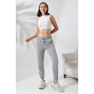 Dikine Çizgili Paçası Lastikli Eşofman 21680 GRİMELANJ