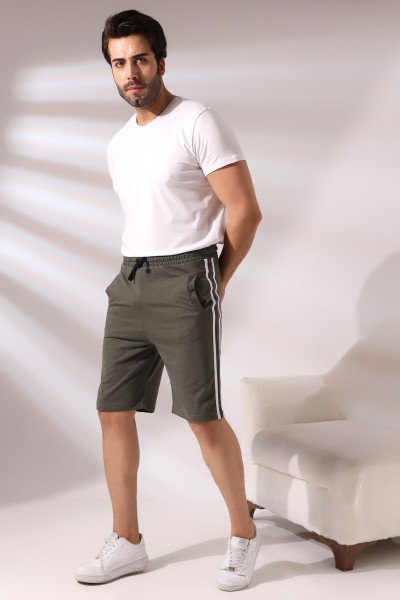 Erkek Çift Şeritli Şort 19630 HAKİ Erkek Çift Şeritli Şort 19630 HAKİ