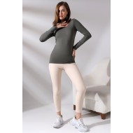 Uzun Kol U Yaka Penye Kompakt Bady 20503 HAKİ