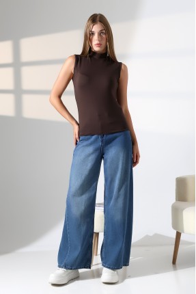 Kadın Kolsuz Body 21757 KAHVE