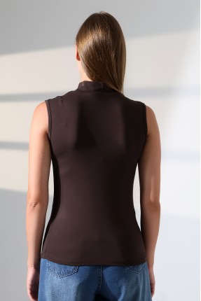 Kadın Kolsuz Body 21757 KAHVE