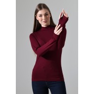 Kadın Parmak Detaylı Body 21756 BORDO