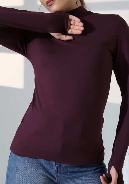 Kadın Parmak Detaylı Body 21756 MÜRDÜM