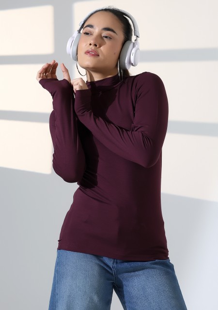 Kadın Parmak Detaylı Body 21756 MÜRDÜM