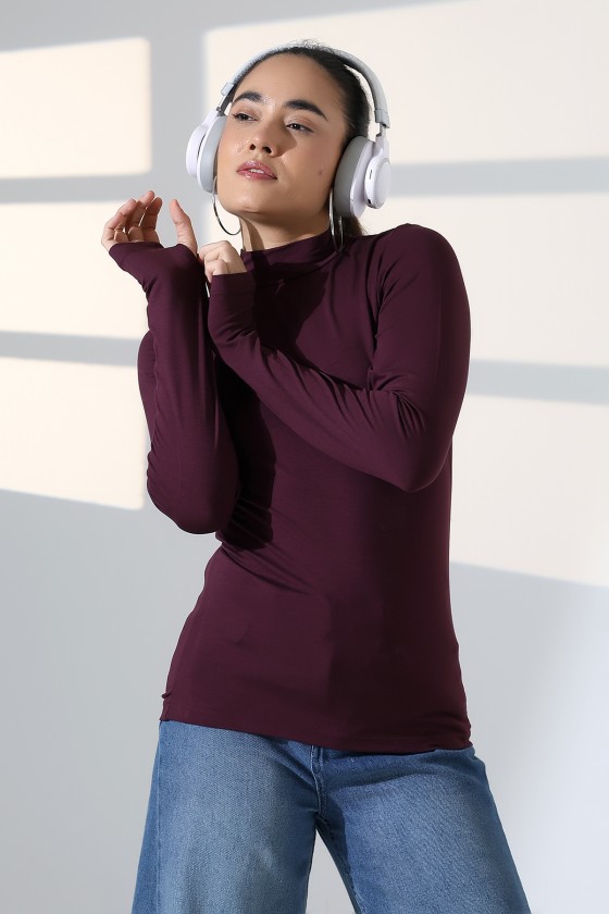 Kadın Parmak Detaylı Body 21756 MÜRDÜM