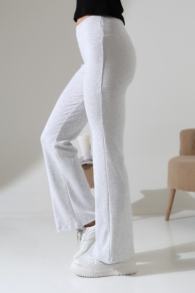 İspanyol Paça Jarse Kadın Eşofman Pantolon - Paçası Geniş Yoga Pantolonu 21943 KARMELANJ