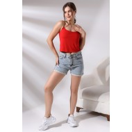 Lastik Askılı Kısa Atlet 19282 KIRMIZI