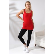 Kadın Karyokalı Uzun Basic Pamuklu Esnek Atlet 19055 KIRMIZI
