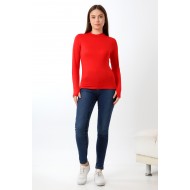 Kadın Parmak Detaylı Body 21756 KIRMIZI