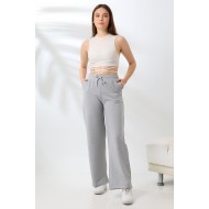 Kompak Penye Likralı Esnek Yumuşak Dokulu Paçası Geniş Eşofman Altı 21655 GRİMELANJ