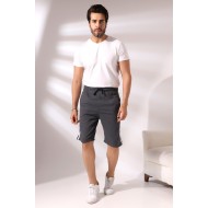 Erkek Çift Şeritli Şort 19630 KOYU ANTRASİTMELANJ