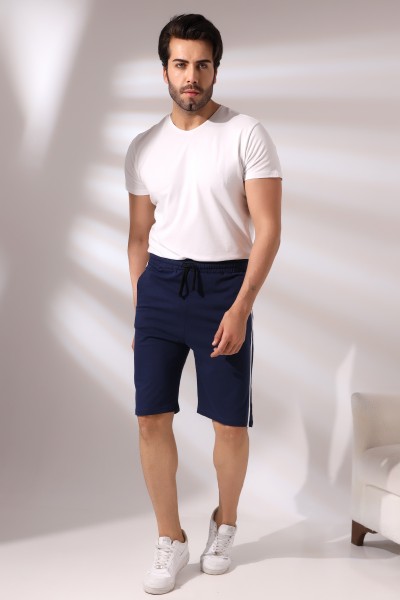 Erkek Çift Şeritli Şort 19630 LACİVERT Erkek Çift Şeritli Şort 19630 LACİVERT