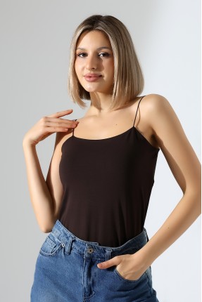 Lastik İp Askılı Atlet 21563 KAHVE