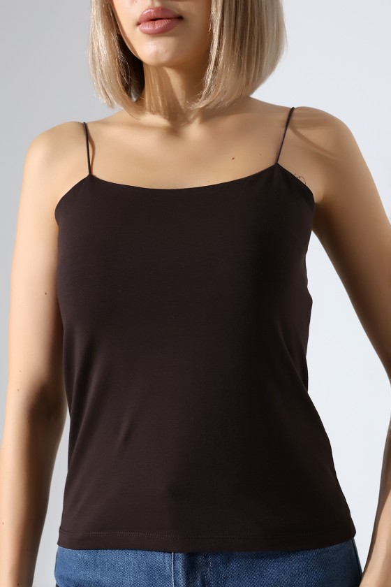 Lastik İp Askılı Atlet 21563 KAHVE