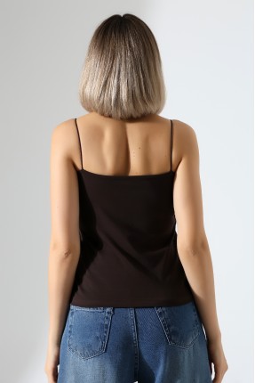 Lastik İp Askılı Atlet 21563 KAHVE