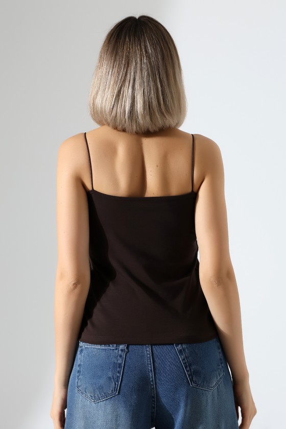 Lastik İp Askılı Atlet 21563 KAHVE