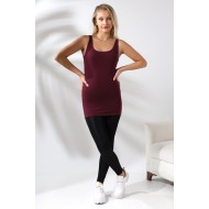 Kadın Karyokalı Uzun Basic Pamuklu Esnek Atlet 19055 MOR