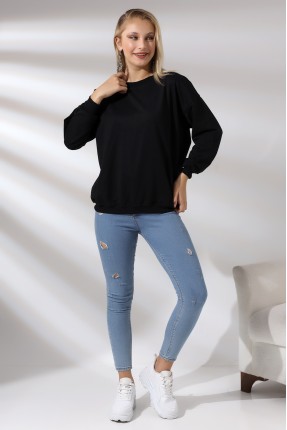 Oversize Sweatshirt 20814 SİYAH