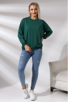 Oversize Sweatshirt 20814 KOYU YEŞİL