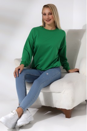 Oversize Sweatshirt 20814 BENETTON YEŞİLİ