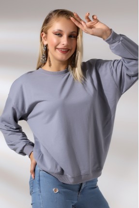 Oversize Sweatshirt 20814 BOYALI GRİ